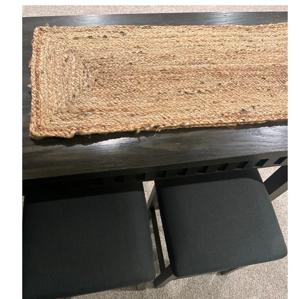 Natural Braided Jute Table Runner 6ft x 13.5in Rustic Farmhouse Boho Decor Tan
